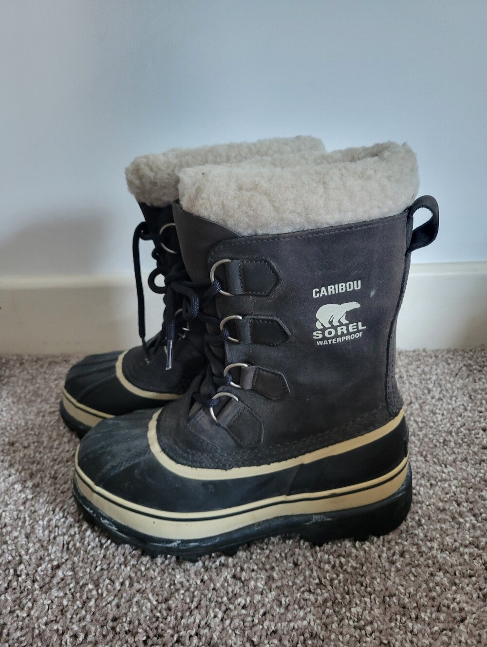 Sorel Caribou Waterproof Snow Winter Boots Black US 7